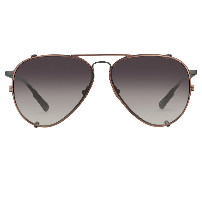 Kris Van Assche Sunglasses Unisex Titanium Matte Grey Bronze Clip-On and Graduated Brown Lenses - KVA81C3SUN - WatchPilot