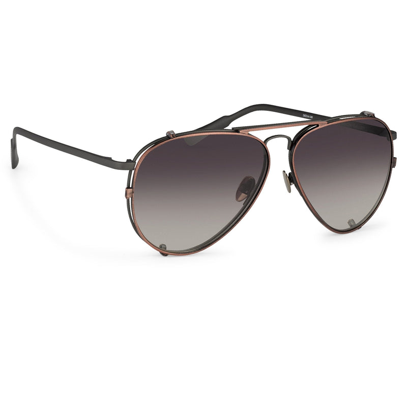 Kris Van Assche Sunglasses Unisex Titanium Matte Grey Bronze Clip-On and Graduated Brown Lenses - KVA81C3SUN - WatchPilot