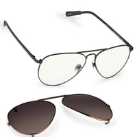 Kris Van Assche Sunglasses Unisex Titanium Matte Grey Bronze Clip-On and Graduated Brown Lenses - KVA81C3SUN - WatchPilot