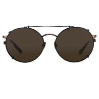 Kris Van Assche Sunglasses Unisex Titanium Oval Bronze Black Clip-On and Grey Lenses - KVA70C1SUN - WatchPilot