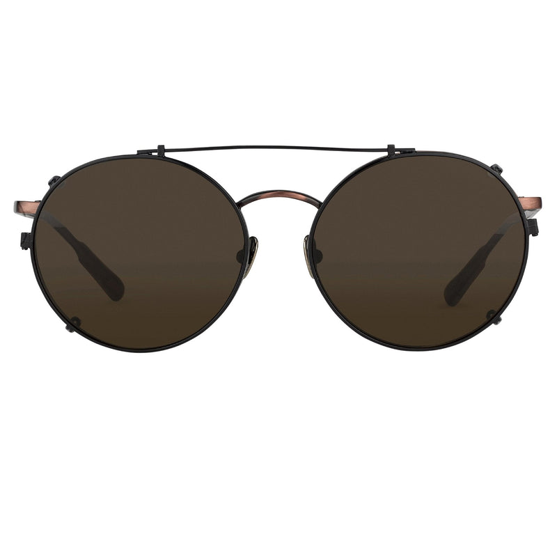 Kris Van Assche Sunglasses Unisex Titanium Oval Bronze Black Clip-On and Grey Lenses - KVA70C1SUN - WatchPilot