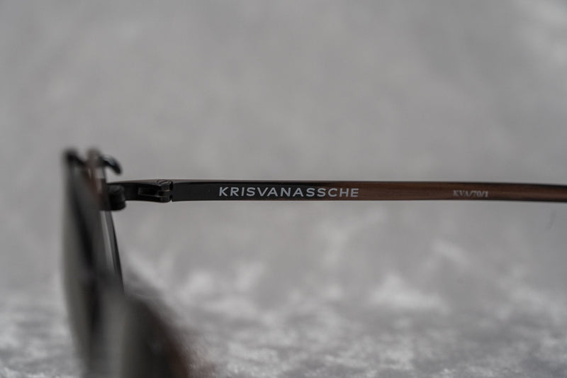 Kris Van Assche Sunglasses Unisex Titanium Oval Bronze Black Clip-On and Grey Lenses - KVA70C1SUN - WatchPilot