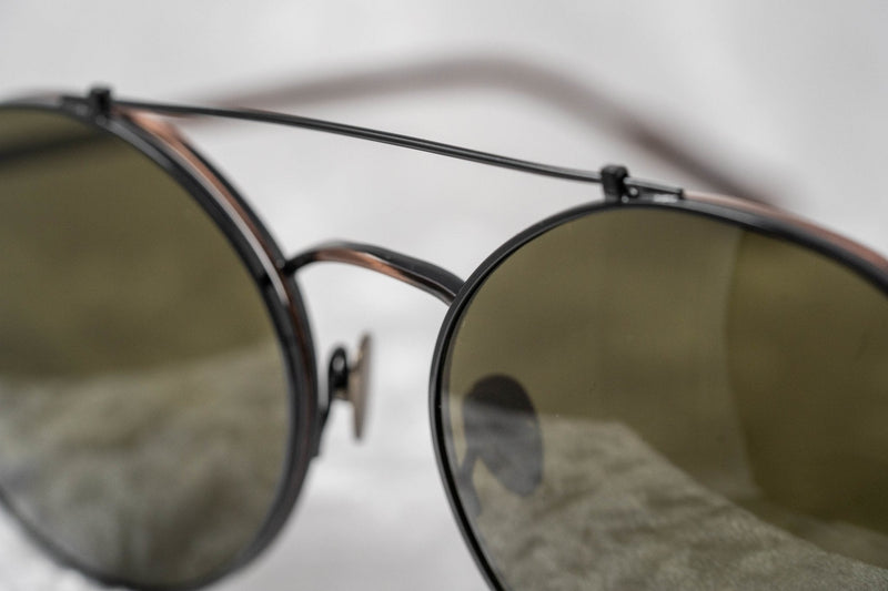 Kris Van Assche Sunglasses Unisex Titanium Oval Bronze Black Clip-On and Grey Lenses - KVA70C1SUN - WatchPilot