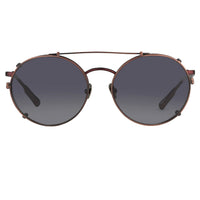 Kris Van Assche Sunglasses Unisex Titanium Oval Matte Burgundy Bronze Clip-On and Green Lenses Category 3- KVA70C5SUN - WatchPilot