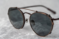 Kris Van Assche Sunglasses Unisex Titanium Oval Matte Burgundy Bronze Clip On and Grey Lenses Category 3 - KVA71C5SUN - WatchPilot