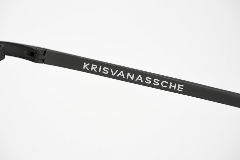 Kris Van Assche Sunglasses Unisex Titanium Oval Matte Grey Bronze Clip-On and Brown Graduated Lenses - KVA71C3SUN - WatchPilot