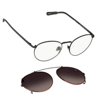 Kris Van Assche Sunglasses Unisex Titanium Oval Matte Grey Bronze Clip-On and Brown Graduated Lenses - KVA71C3SUN - WatchPilot