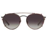 Kris Van Assche Sunglasses Unisex Titanium Oval Matte Grey Bronze Clip-On and Brown Graduated Lenses - KVA71C3SUN - WatchPilot