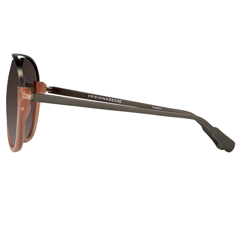 Kris Van Assche Sunglasses Unisex with Titanium Orange Black and Brown Graduated Lenses Category 3 - KVA84C3SUN - WatchPilot