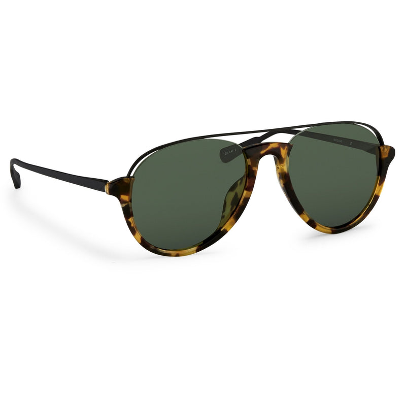 Kris Van Assche Sunglasses Unisex with Titanium Tortoise Shell Black and Green Lenses Category 2 - KVA84C2SUN - WatchPilot