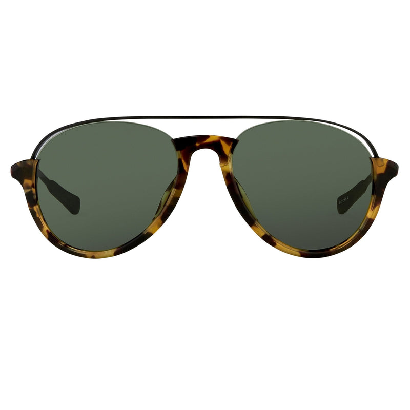 Kris Van Assche Sunglasses Unisex with Titanium Tortoise Shell Black and Green Lenses Category 2 - KVA84C2SUN - WatchPilot