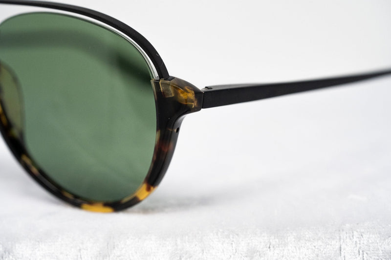 Kris Van Assche Sunglasses Unisex with Titanium Tortoise Shell Black and Green Lenses Category 2 - KVA84C2SUN - WatchPilot