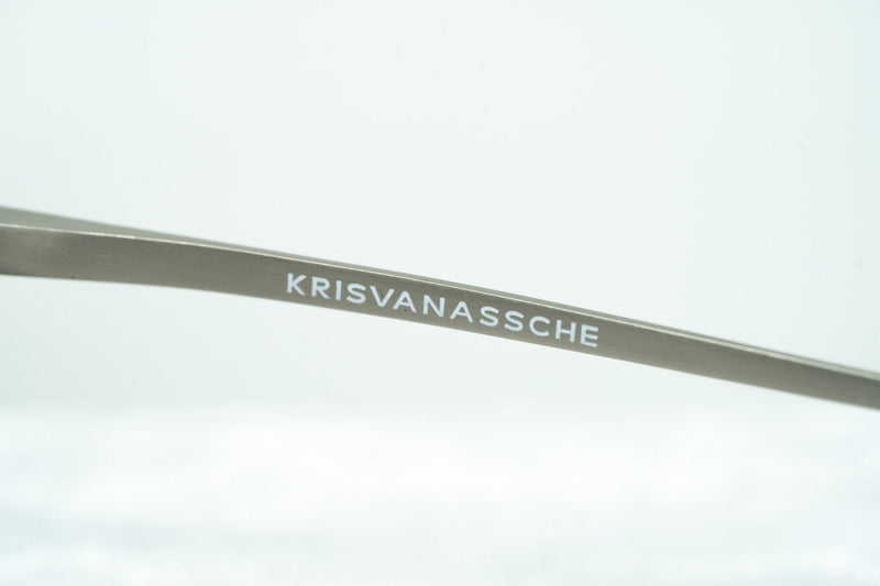 Kris Van Assche Sunglasses with D-Frame Brown Horn Brushed Silver and Blue Mirror Lenses Category 3 - KVA76C4SUN - WatchPilot