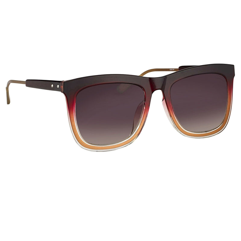 Kris Van Assche Sunglasses with D-Frame Burgundy Antique Bronze and Brown Graduated Lenses - KVA80C2SUN - WatchPilot