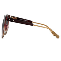 Kris Van Assche Sunglasses with D-Frame Burgundy Antique Bronze and Brown Graduated Lenses - KVA80C2SUN - WatchPilot