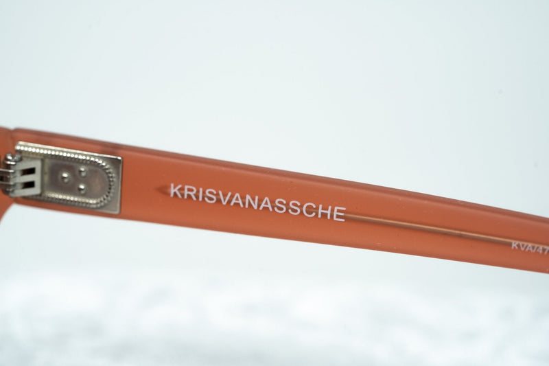 Kris Van Assche Sunglasses with D-frame Rubberised Orange and Grey Lenses - KVA47C4SUN - WatchPilot