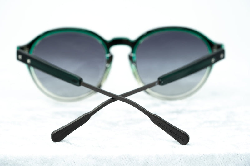 Kris Van Assche Sunglasses with Oval Green Clear Gunmetal and Grey Graduated Lenses - KVA79C3SUN - WatchPilot