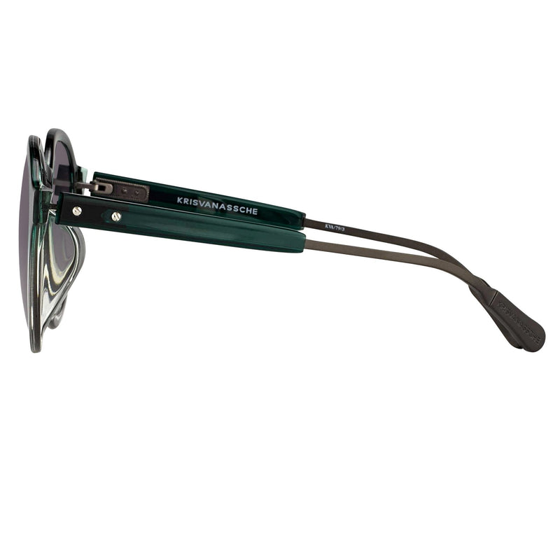 Kris Van Assche Sunglasses with Oval Green Clear Gunmetal and Grey Graduated Lenses - KVA79C3SUN - WatchPilot