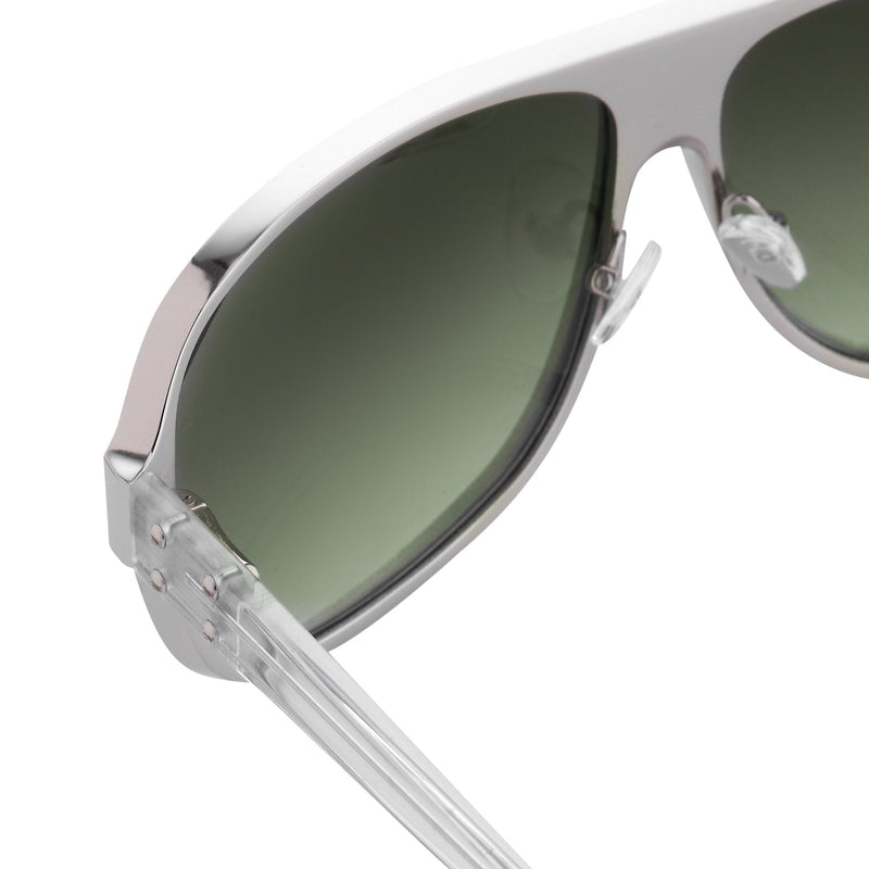 Kris Van Assche Sunglasses With Rectangular Silver Metal and Green Graduated Lenses - KVA6C4SUN - WatchPilot