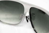 Kris Van Assche Sunglasses With Rectangular Silver Metal and Green Graduated Lenses - KVA6C4SUN - WatchPilot