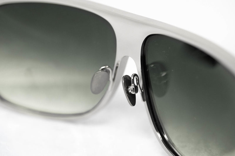 Kris Van Assche Sunglasses With Rectangular Silver Metal and Green Graduated Lenses - KVA6C4SUN - WatchPilot