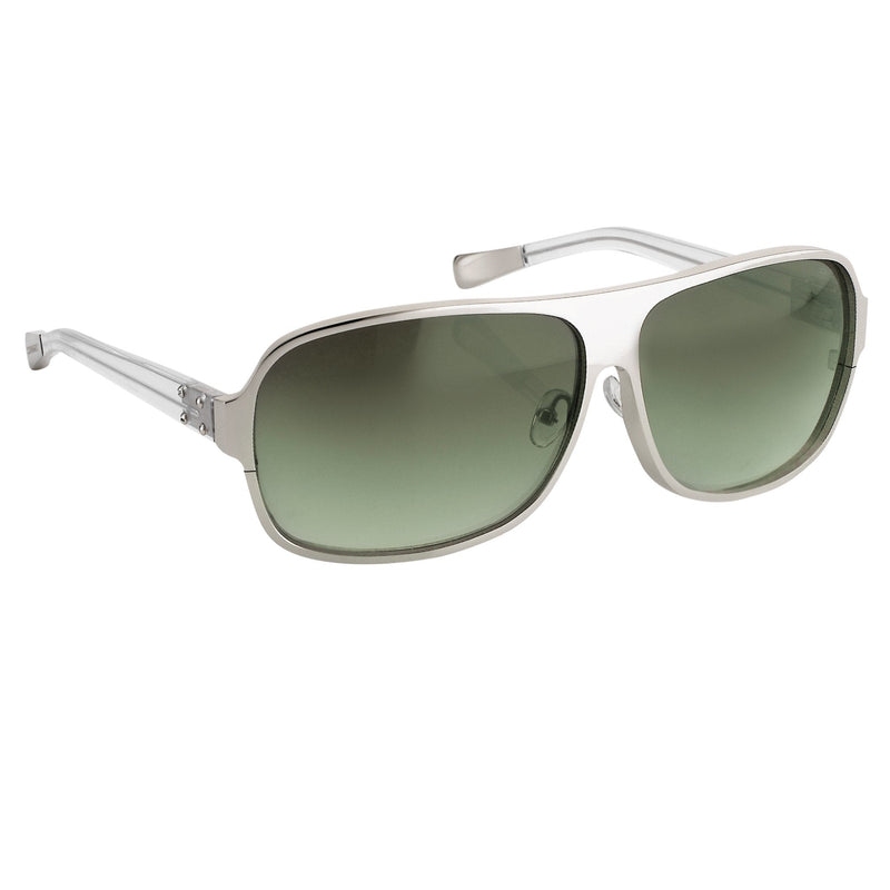 Kris Van Assche Sunglasses With Rectangular Silver Metal and Green Graduated Lenses - KVA6C4SUN - WatchPilot