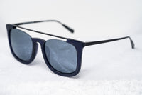 Kris Van Assche Sunglasses with Titanium D-Frame Navy Shiny Black and Blue Mirror Lenses Category 3 - KVA85C4SUN - WatchPilot