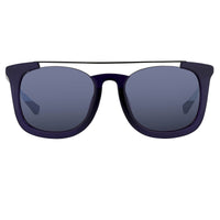 Kris Van Assche Sunglasses with Titanium D-Frame Navy Shiny Black and Blue Mirror Lenses Category 3 - KVA85C4SUN - WatchPilot