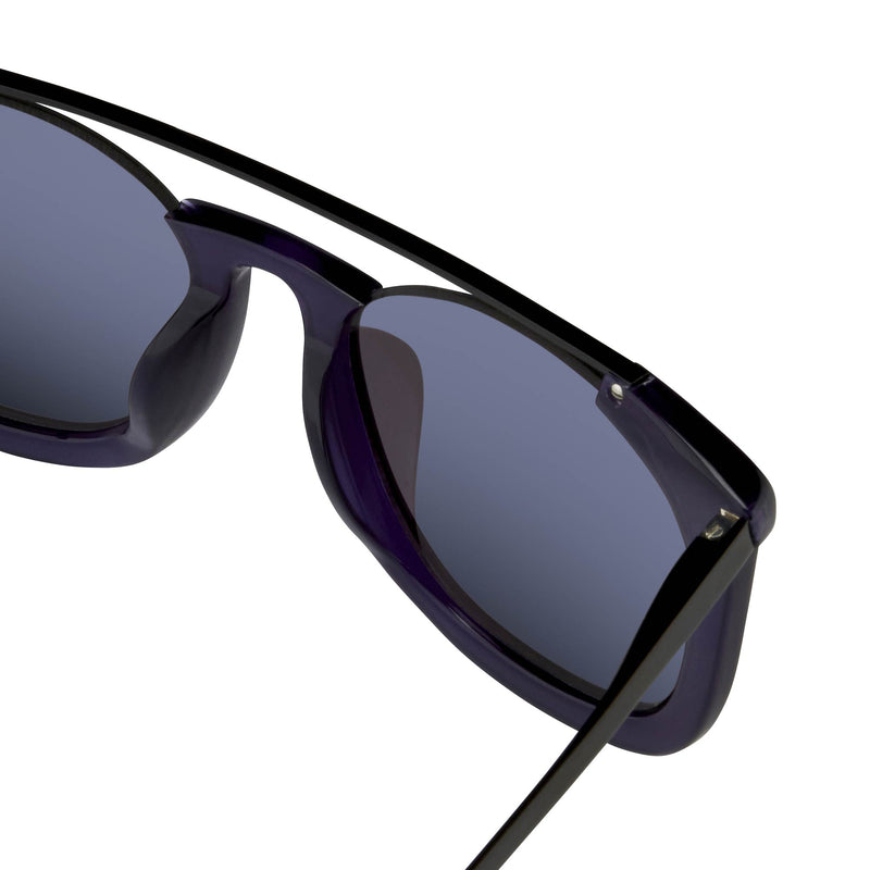 Kris Van Assche Sunglasses with Titanium D-Frame Navy Shiny Black and Blue Mirror Lenses Category 3 - KVA85C4SUN - WatchPilot