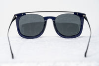 Kris Van Assche Sunglasses with Titanium D-Frame Navy Shiny Black and Blue Mirror Lenses Category 3 - KVA85C4SUN - WatchPilot