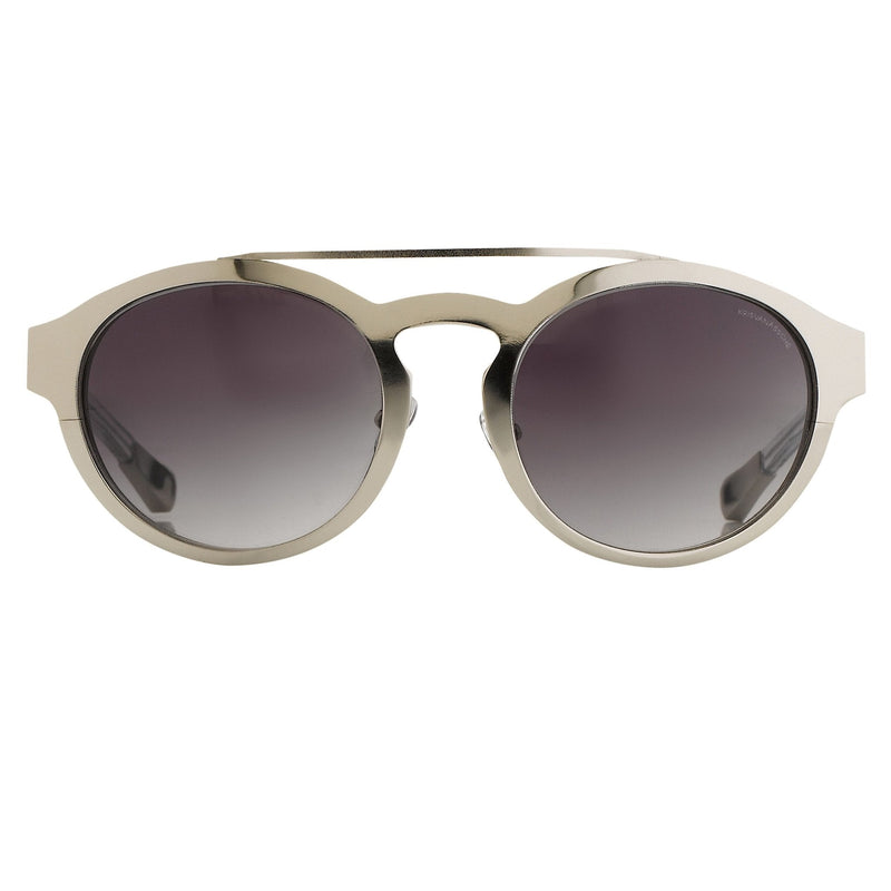 Kris Van Assche Unisex Sunglasses Oval Shiny Silver and Grey Graduated Lenses - KVA4C4SUN - WatchPilot