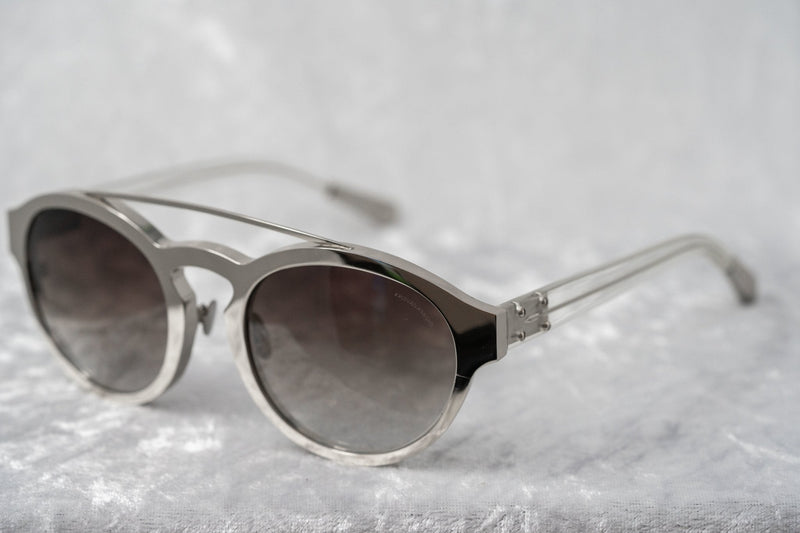 Kris Van Assche Unisex Sunglasses Oval Shiny Silver and Grey Graduated Lenses - KVA4C4SUN - WatchPilot