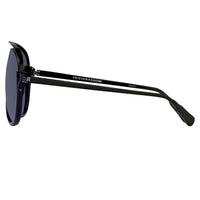 Kris Van Assche Unisex Sunglasses with Titanium Navy Shiny Black and Blue Mirror Lenses Category 3 - KVA84C4SUN - WatchPilot