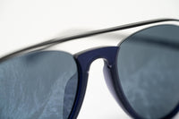 Kris Van Assche Unisex Sunglasses with Titanium Navy Shiny Black and Blue Mirror Lenses Category 3 - KVA84C4SUN - WatchPilot