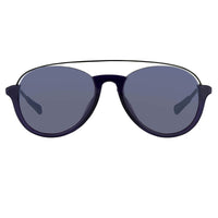 Kris Van Assche Unisex Sunglasses with Titanium Navy Shiny Black and Blue Mirror Lenses Category 3 - KVA84C4SUN - WatchPilot