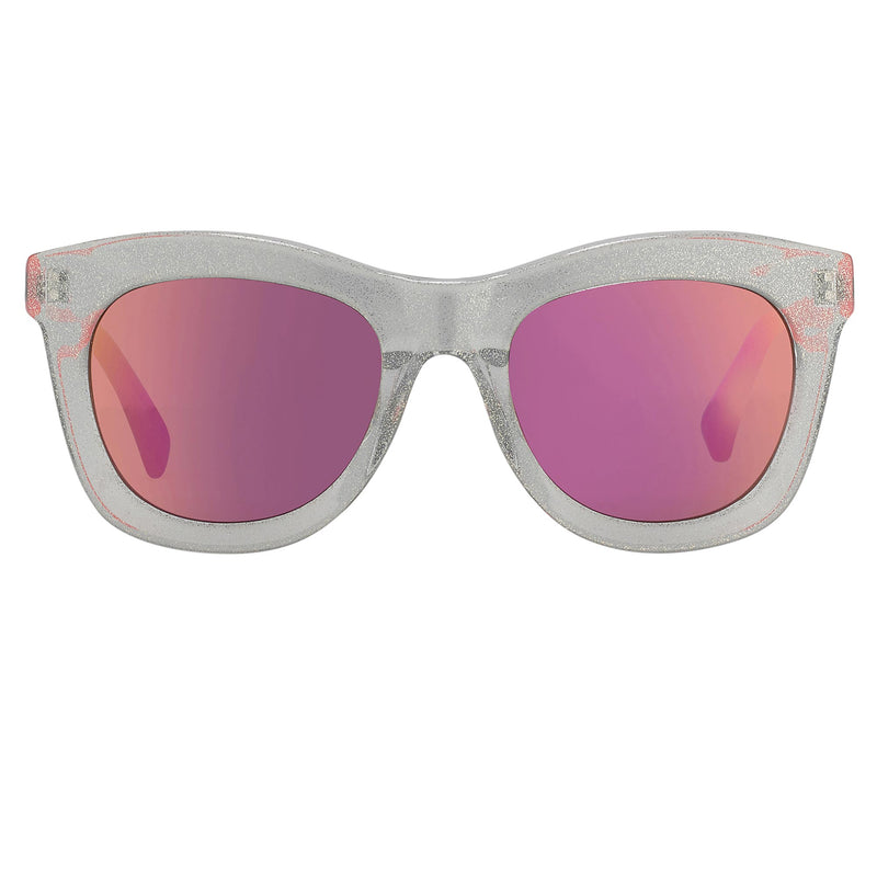 Markus Lupfer Sunglasses D-Frame Blue Glitter Neon Pink Lenses Category 3 Dark Tint ML5C6SUN - WatchPilot