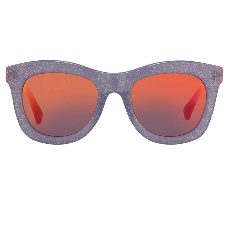 Markus Lupfer Sunglasses D-Frame Lilac Glitter Neon Orange Lenses Category 3 Dark Tint ML5C5SUN - WatchPilot