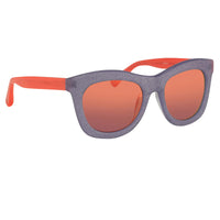 Markus Lupfer Sunglasses D-Frame Lilac Glitter Neon Orange Lenses Category 3 Dark Tint ML5C5SUN - WatchPilot