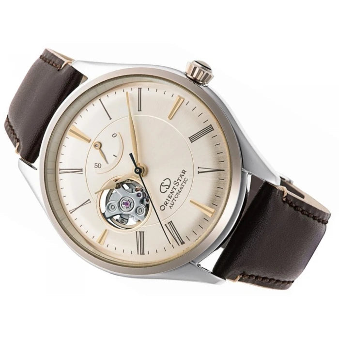 Mechanical Watch - Orient Star Classic Semi Skeleton Men's Brown Watch RE-AT0201G00B