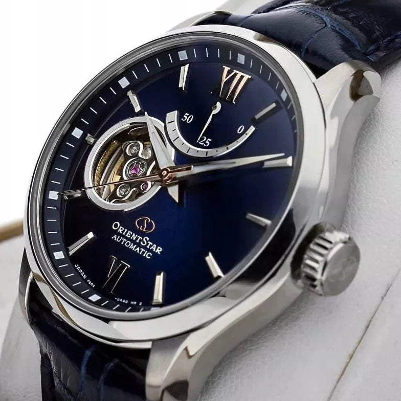 Mechanical Watch - Orient Star Contemporary Open Heart Men's Blue Watch RE-AT0006L00B