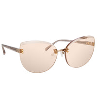 NO 21 Sunglasses Cat Eye Clear Acetate and Rose Gold with CAT1 Peach Lenses - N21S15C5SUN - WatchPilot