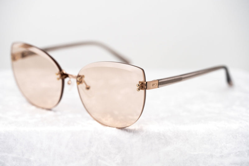 NO 21 Sunglasses Cat Eye Clear Acetate and Rose Gold with CAT1 Peach Lenses - N21S15C5SUN - WatchPilot