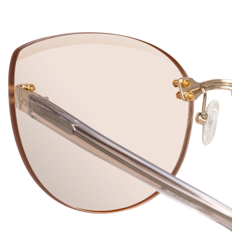 NO 21 Sunglasses Cat Eye Clear Acetate and Rose Gold with CAT1 Peach Lenses - N21S15C5SUN - WatchPilot