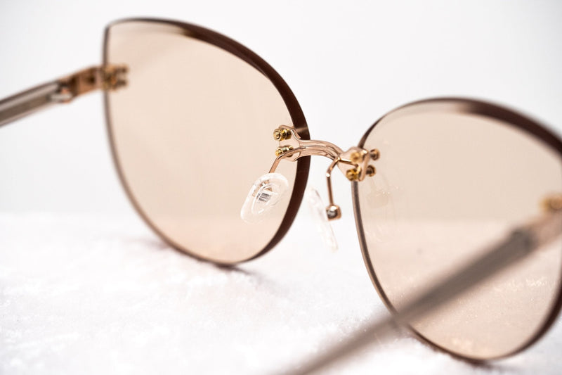 NO 21 Sunglasses Cat Eye Clear Acetate and Rose Gold with CAT1 Peach Lenses - N21S15C5SUN - WatchPilot