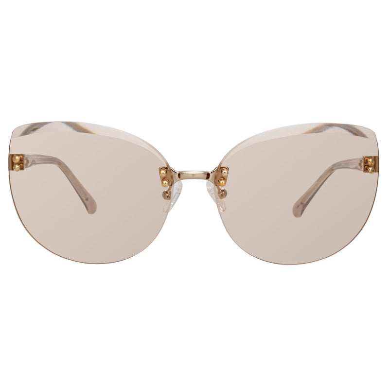 NO 21 Sunglasses Cat Eye Clear Acetate and Rose Gold with CAT1 Peach Lenses - N21S15C5SUN - WatchPilot