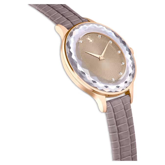 Swarovski Octea Nova Ladies Rose Gold-Tone Taupe Watch 5649999