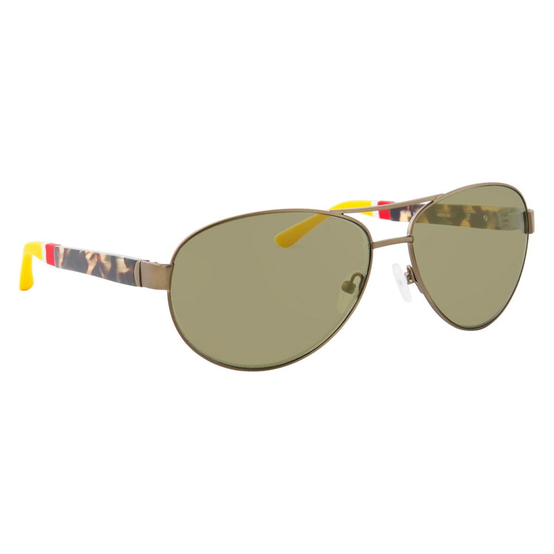 Orlebar Brown Sunglasses Camo Tortise Shell with Army Green Mirror Lenses OB38C5SUN - WatchPilot