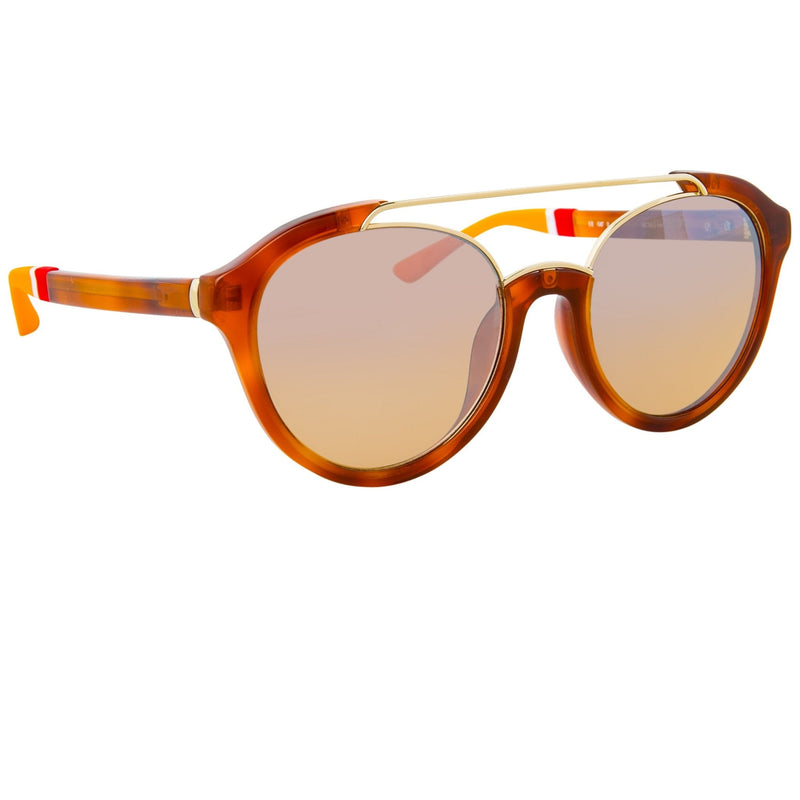 Orlebar Brown Sunglasses Oval Amber Tortise Shell with Orange Lenses OB42C3SUN - WatchPilot