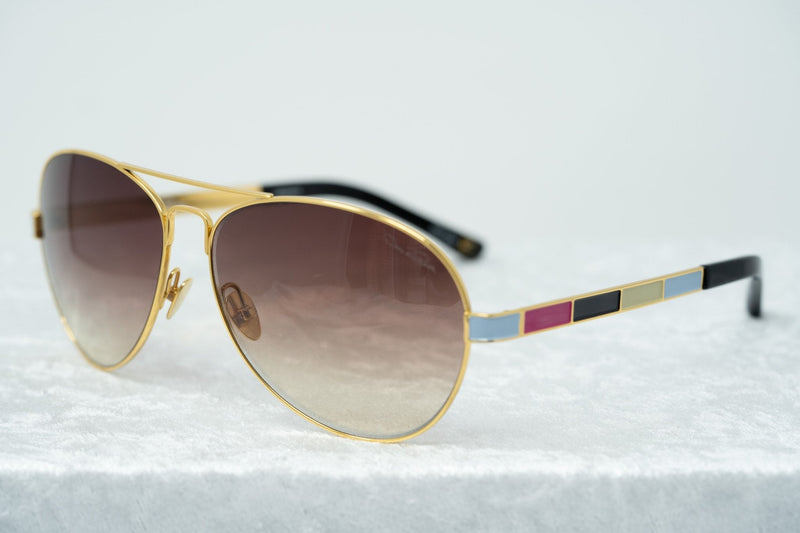 Oscar De La Renta Sunglasses Gold and Brown Graduated Lenses - ODLR44C4SUN - WatchPilot