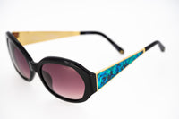 Oscar De La Renta Sunglasses Jackie O Black and Pink Lenses - ODLR34C1SUN - WatchPilot